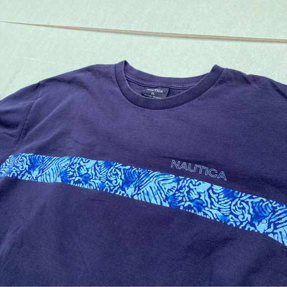 Vintage 90s made in USA Nautica coral wrap around graphic tee - Picture 3 of 4